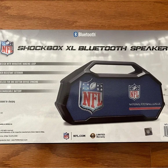 Shockbox XL NFL New England Patriots Wireless Bluetooth Speaker Outdoor NEW
